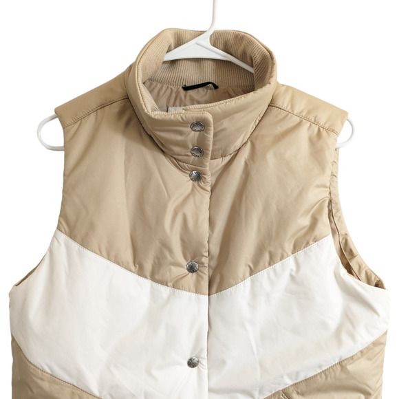 The North Face Sylvester Vest Hawthorne Khaki/White Retro Vest Small Petite - Picture 4 of 7